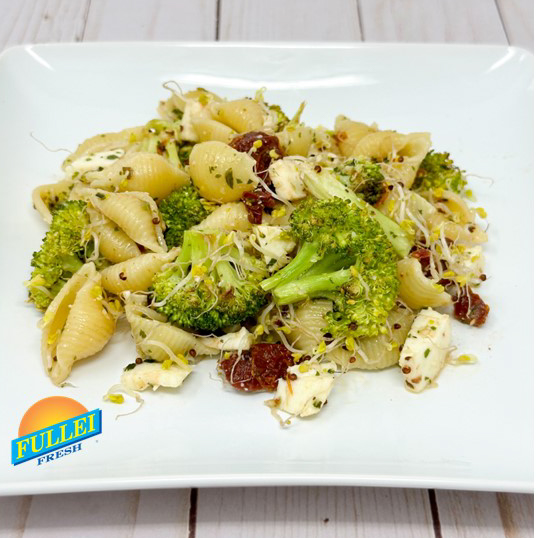 Broccoli Sprout Pesto Pasta Salad